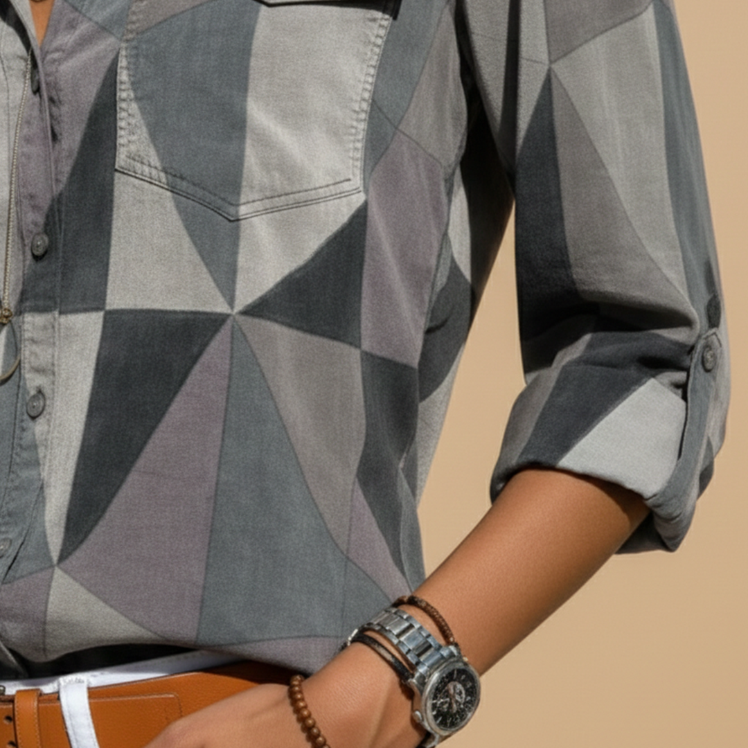 Women's Floral Blouse with Relaxed Fit and Lightweight Fabric