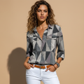 Women's Floral Blouse with Relaxed Fit and Lightweight Fabric