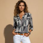 Women's Floral Blouse with Relaxed Fit and Lightweight Fabric