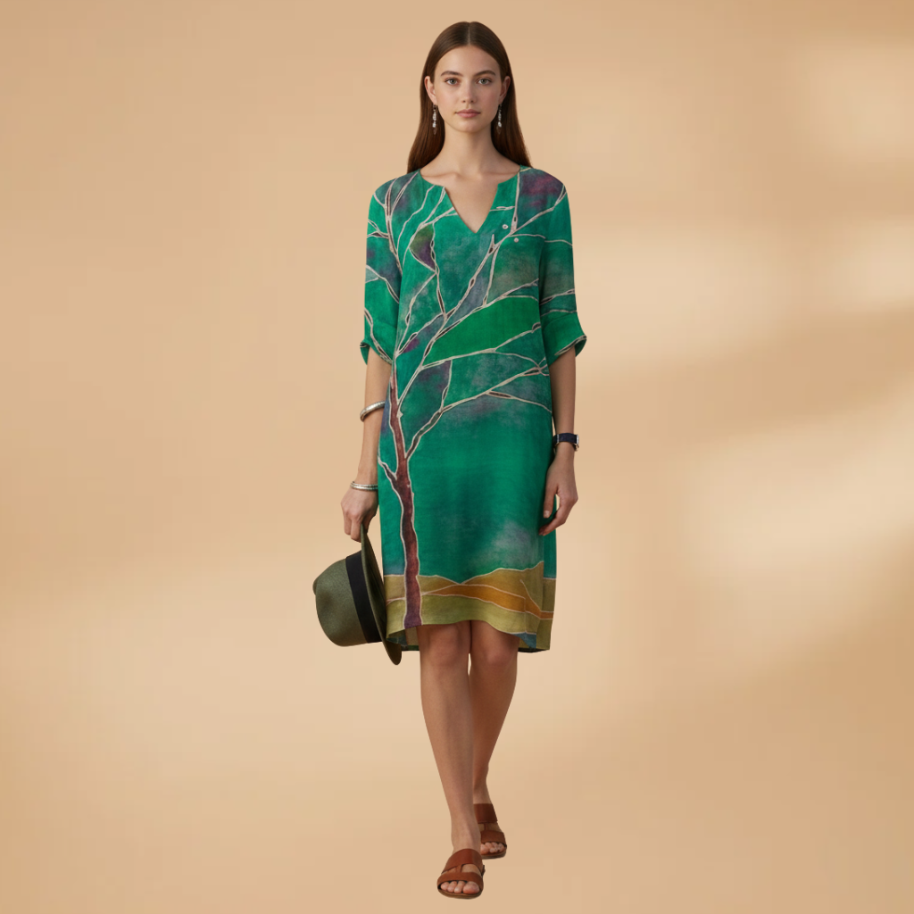 Women's Floral Dress with Versatile Styling for Casual or Festive Occasions