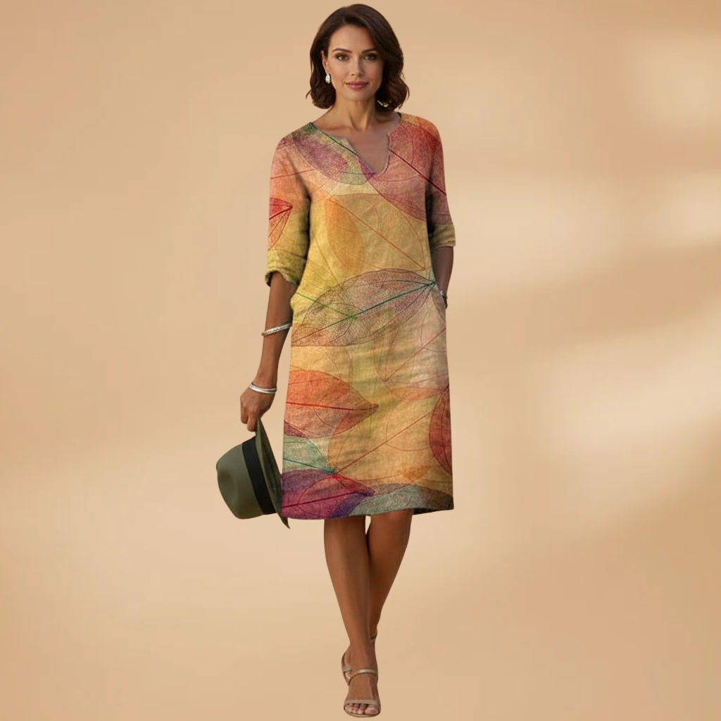 Women's Floral Dress with Versatile Styling for Casual or Festive Occasions