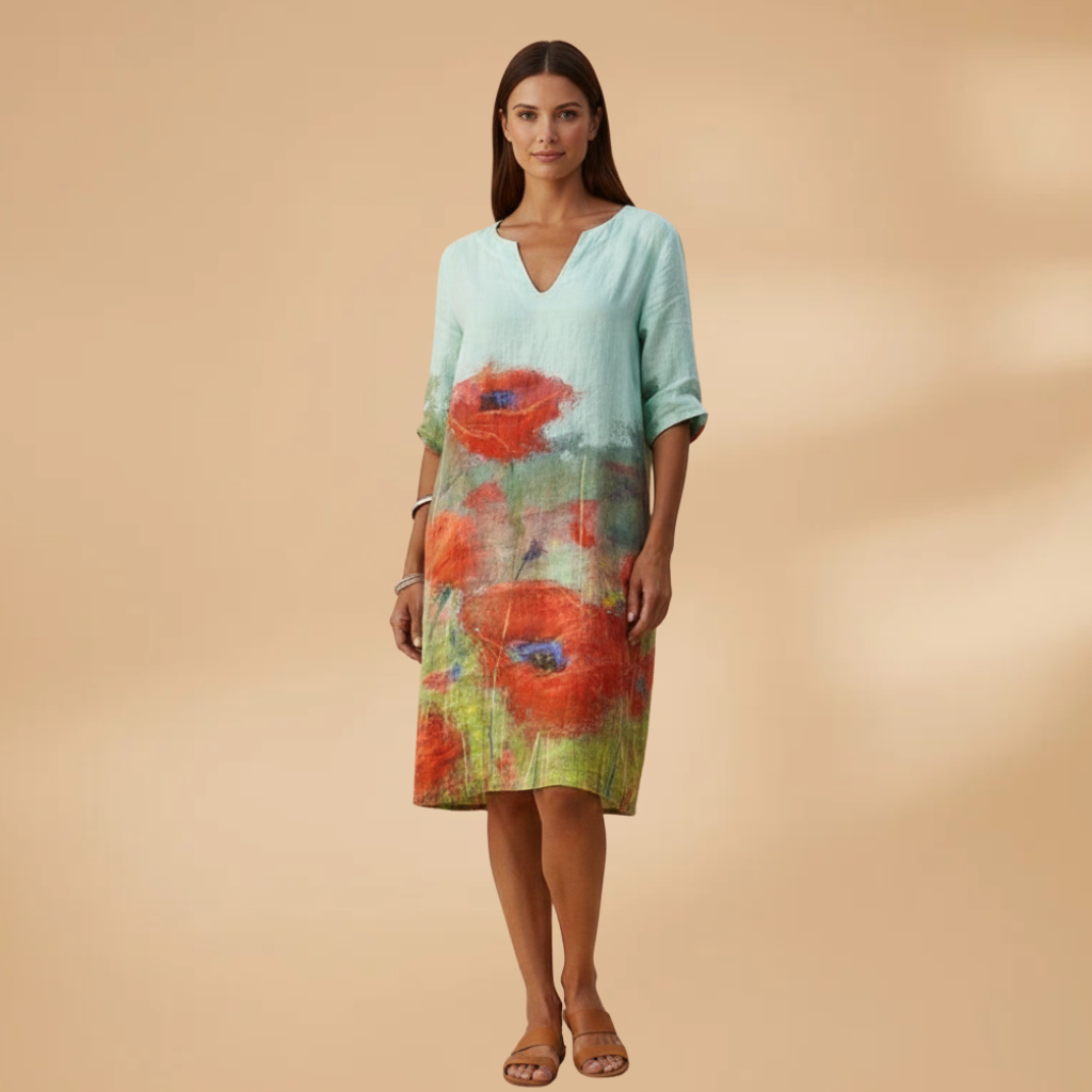 Women's Floral Dress with Versatile Styling for Casual or Festive Occasions