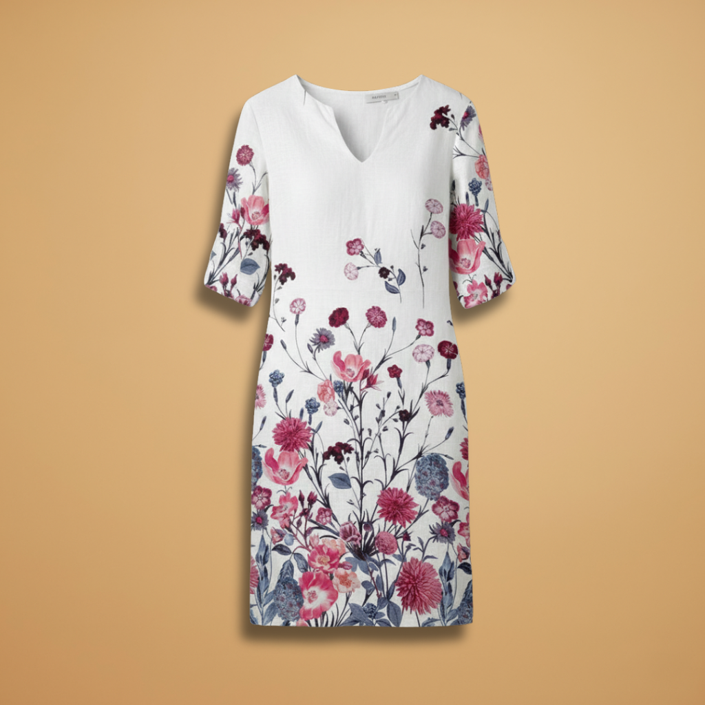 Women's Floral Dress with Versatile Styling for Casual or Festive Occasions