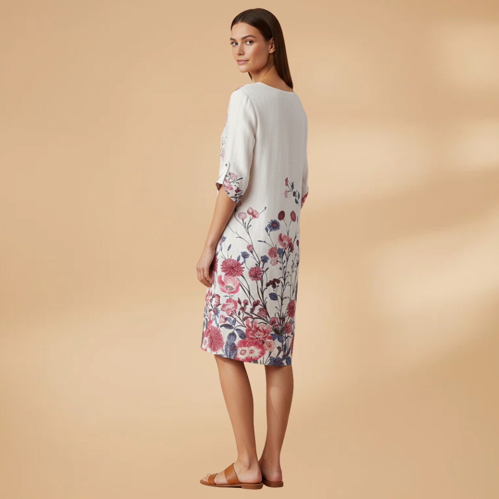 Women's Floral Dress with Versatile Styling for Casual or Festive Occasions