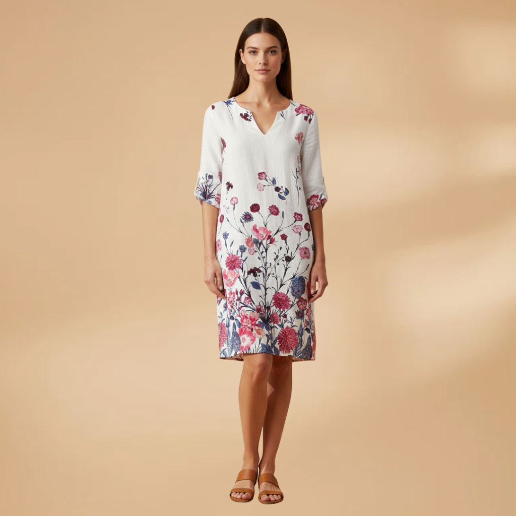 Women's Floral Dress with Versatile Styling for Casual or Festive Occasions