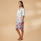 Women's Floral Dress with Versatile Styling for Casual or Festive Occasions