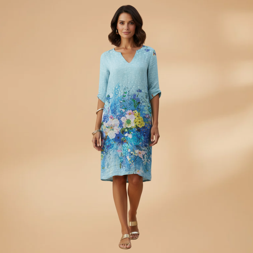 Women's Floral Dress with Versatile Styling for Casual or Festive Occasions