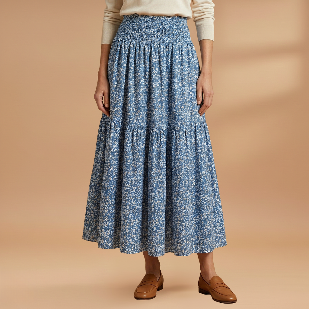 Women's Floral Skirt with Flowing Fabric and Flattering Silhouette