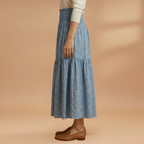Women's Floral Skirt with Flowing Fabric and Flattering Silhouette