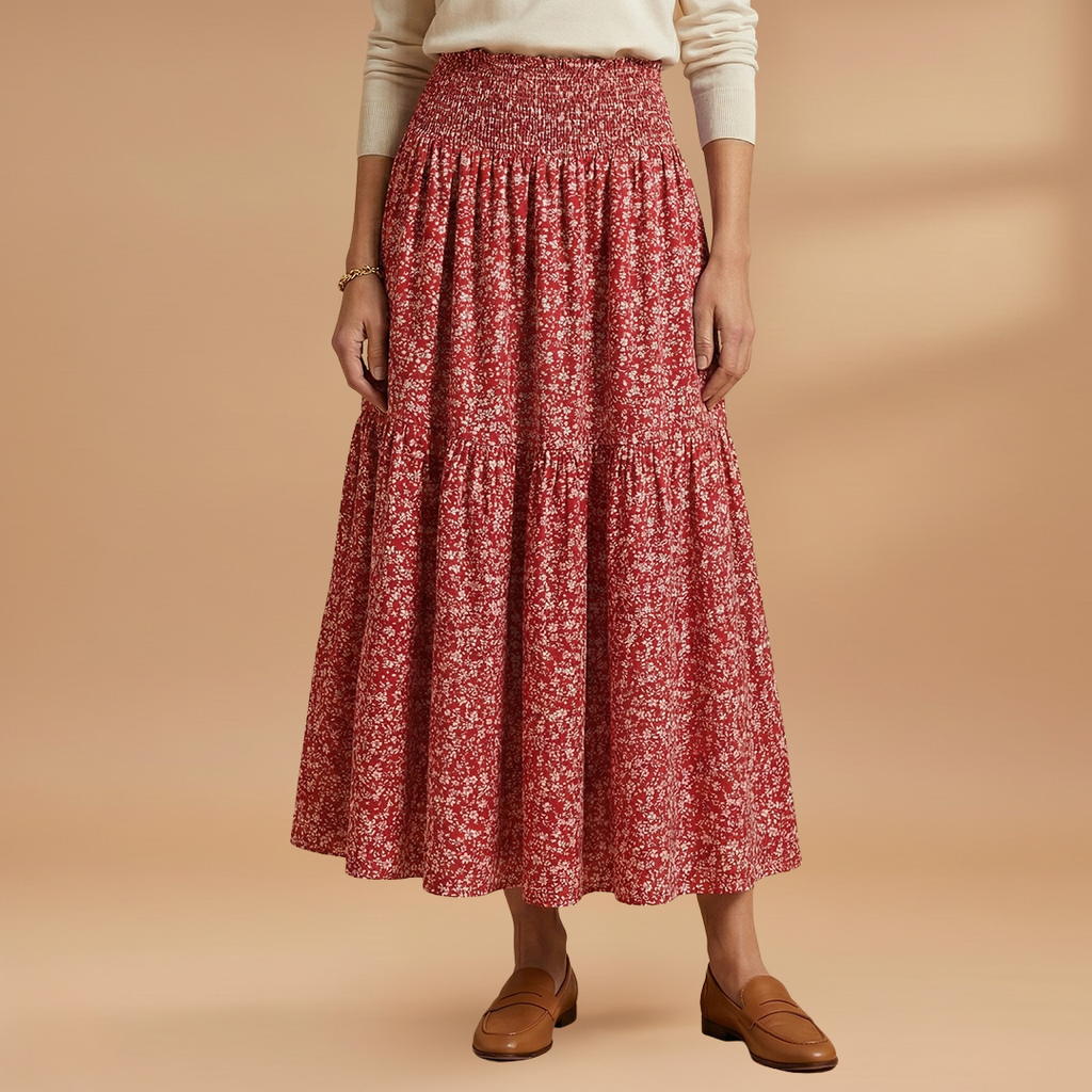 Women's Floral Skirt with Flowing Fabric and Flattering Silhouette