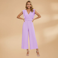 Women's Hooded Jumpsuit with V-Neck and Matching Belt