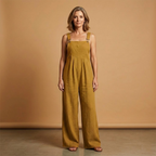 Women's Jumpsuit with Adjustable Straps and Side Pockets