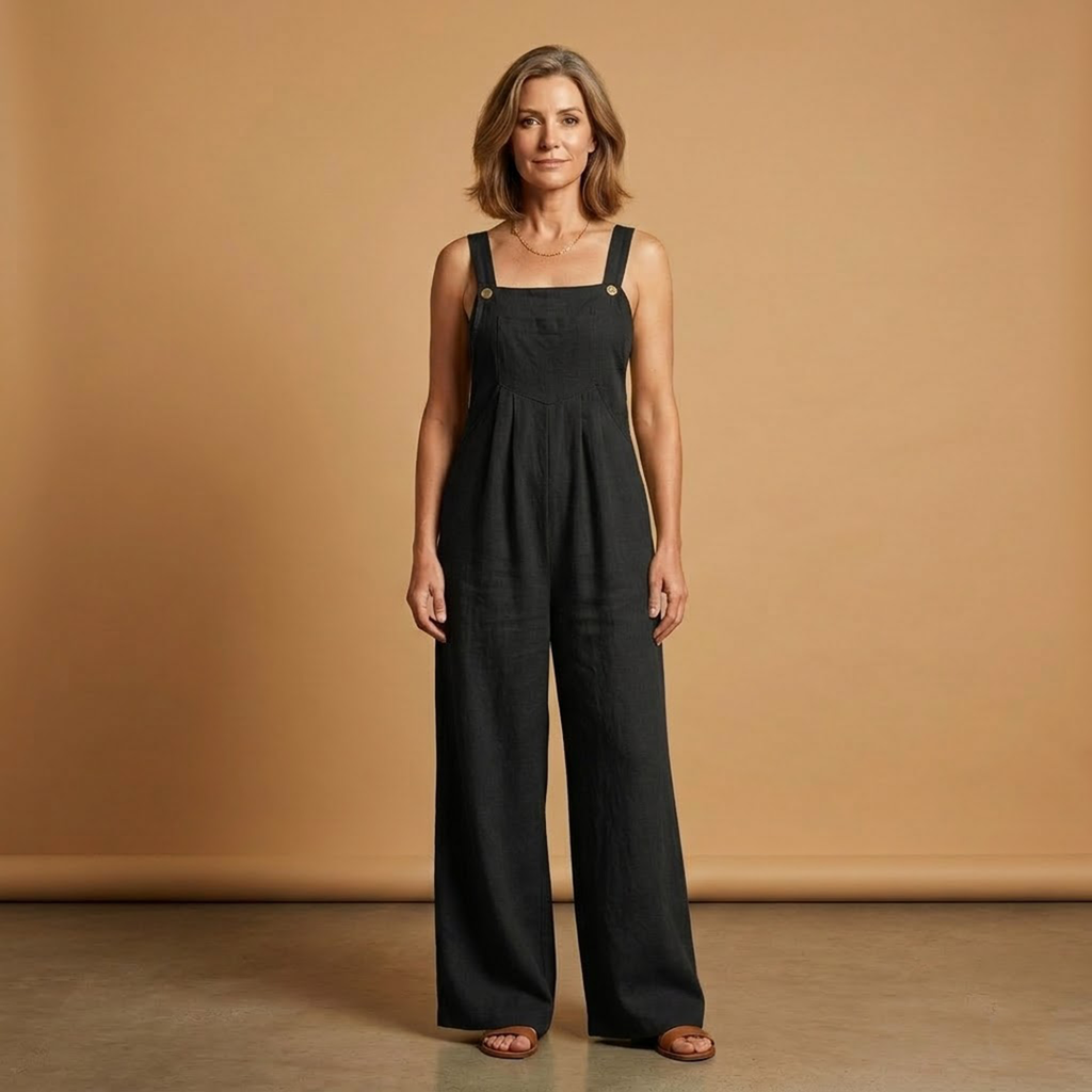 Women's Jumpsuit with Adjustable Straps and Side Pockets