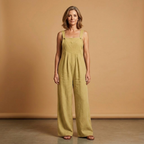 Women's Jumpsuit with Adjustable Straps and Side Pockets