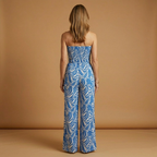 Women's Jumpsuit with Elasticated Bodice and Wide Legs