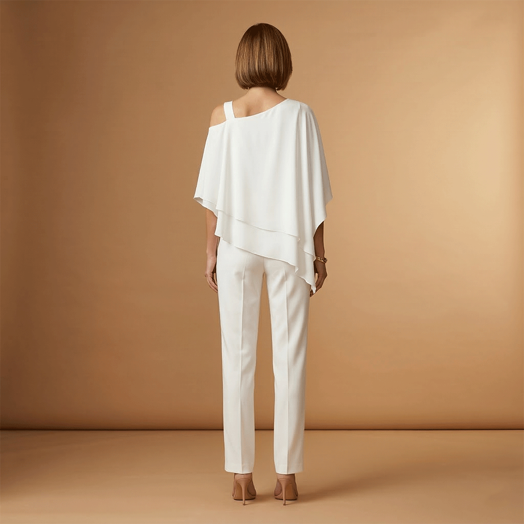 Women's Jumpsuit with Exposed Shoulders and Long Legs