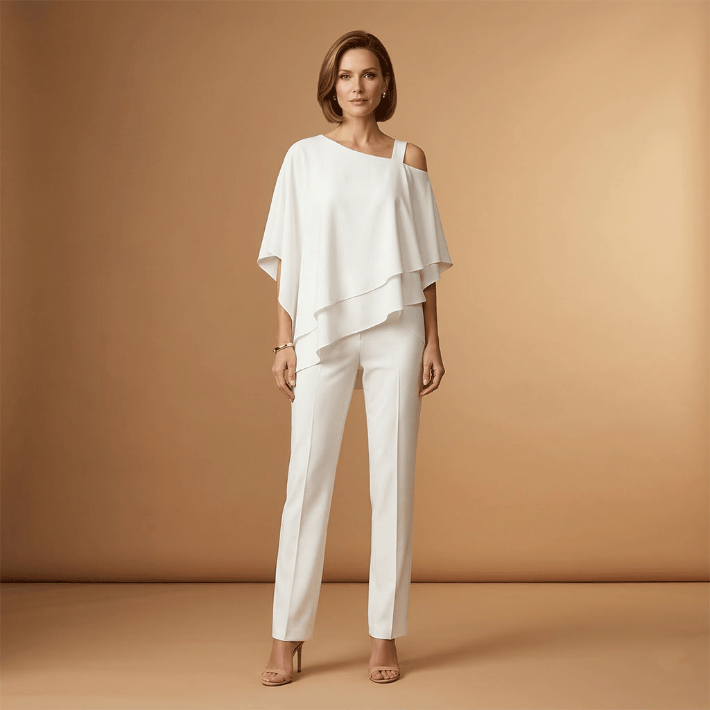 Women's Jumpsuit with Exposed Shoulders and Long Legs