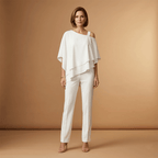 Women's Jumpsuit with Exposed Shoulders and Long Legs