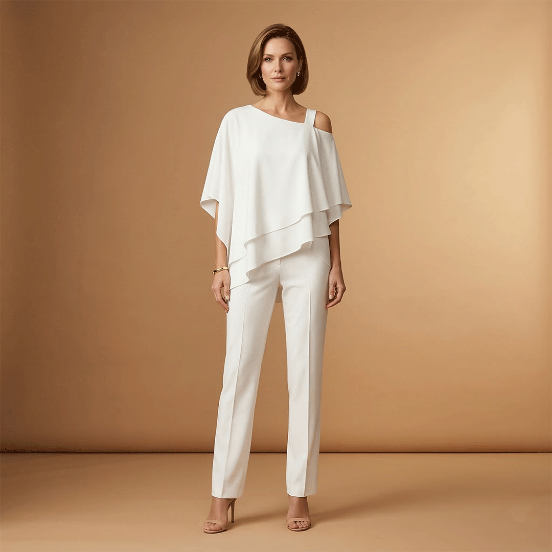 Women's Jumpsuit with Exposed Shoulders and Long Legs