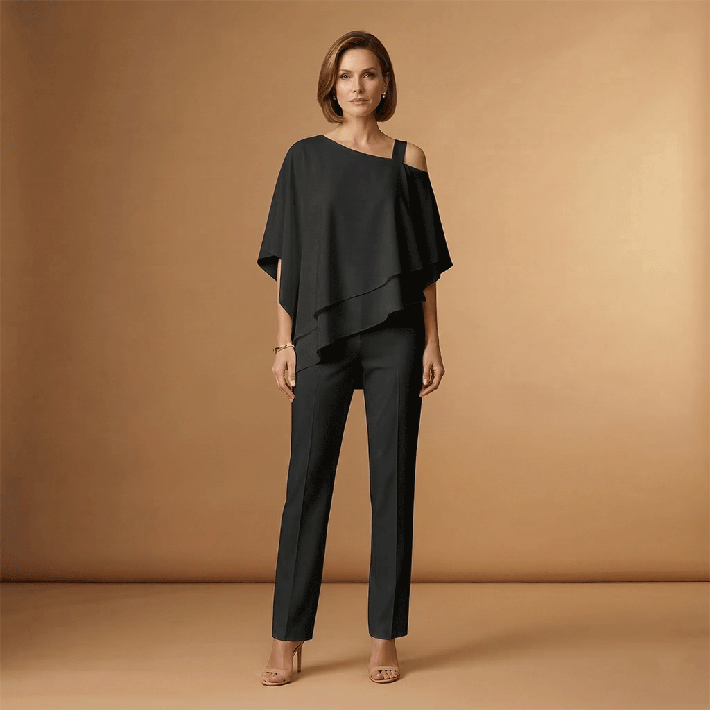 Women's Jumpsuit with Exposed Shoulders and Long Legs