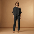 Women's Jumpsuit with Exposed Shoulders and Long Legs