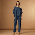 Women's Jumpsuit with Exposed Shoulders and Long Legs