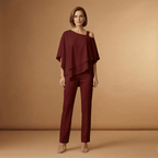 Women's Jumpsuit with Exposed Shoulders and Long Legs
