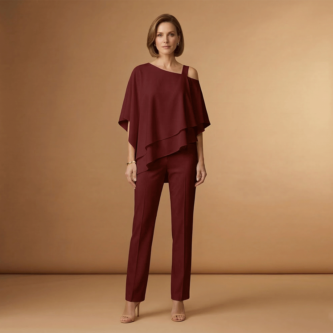Women's Jumpsuit with Exposed Shoulders and Long Legs