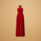 Women's Jumpsuit with Halter Neck and Waist Cutout