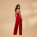 Women's Jumpsuit with Halter Neck and Waist Cutout