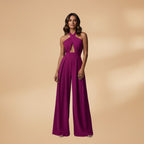 Women's Jumpsuit with Halter Neck and Waist Cutout