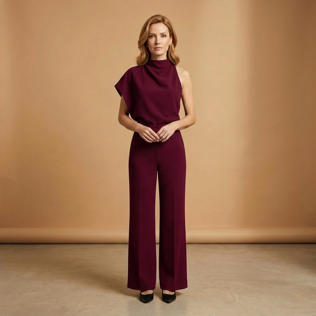 Women's Jumpsuit with Long Sleeves and Wide Legs