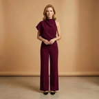 Women's Jumpsuit with Long Sleeves and Wide Legs