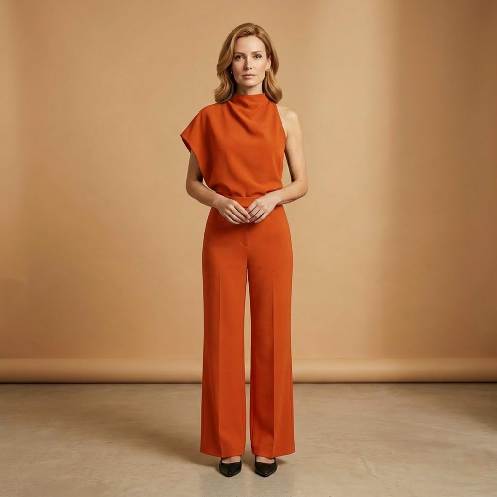 Women's Jumpsuit with Long Sleeves and Wide Legs