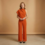 Women's Jumpsuit with Long Sleeves and Wide Legs