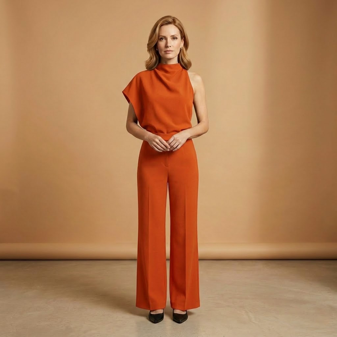 Women's Jumpsuit with Long Sleeves and Wide Legs