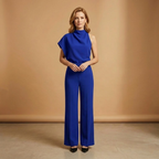 Women's Jumpsuit with Long Sleeves and Wide Legs