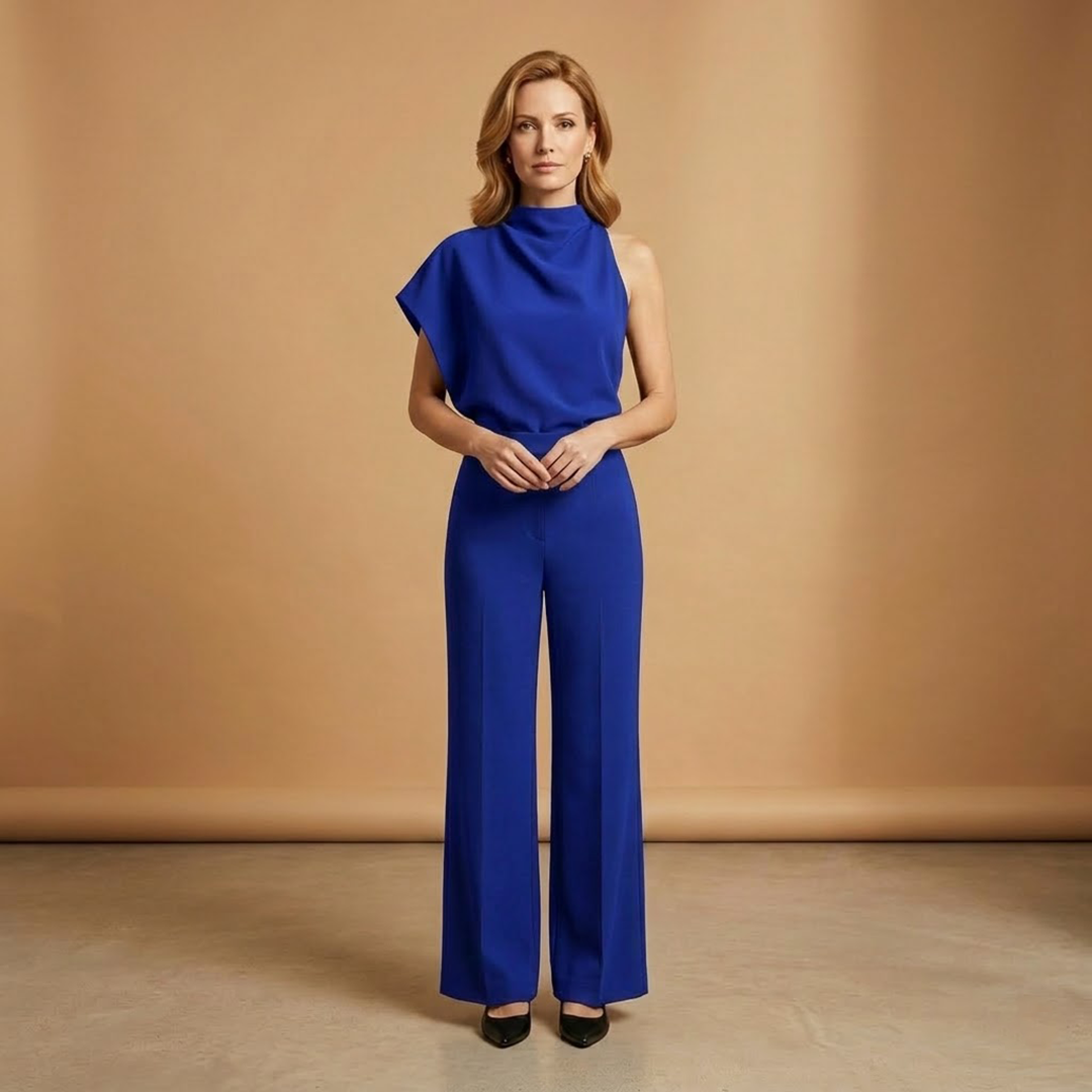 Women's Jumpsuit with Long Sleeves and Wide Legs
