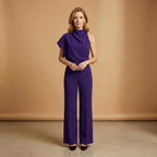 Women's Jumpsuit with Long Sleeves and Wide Legs