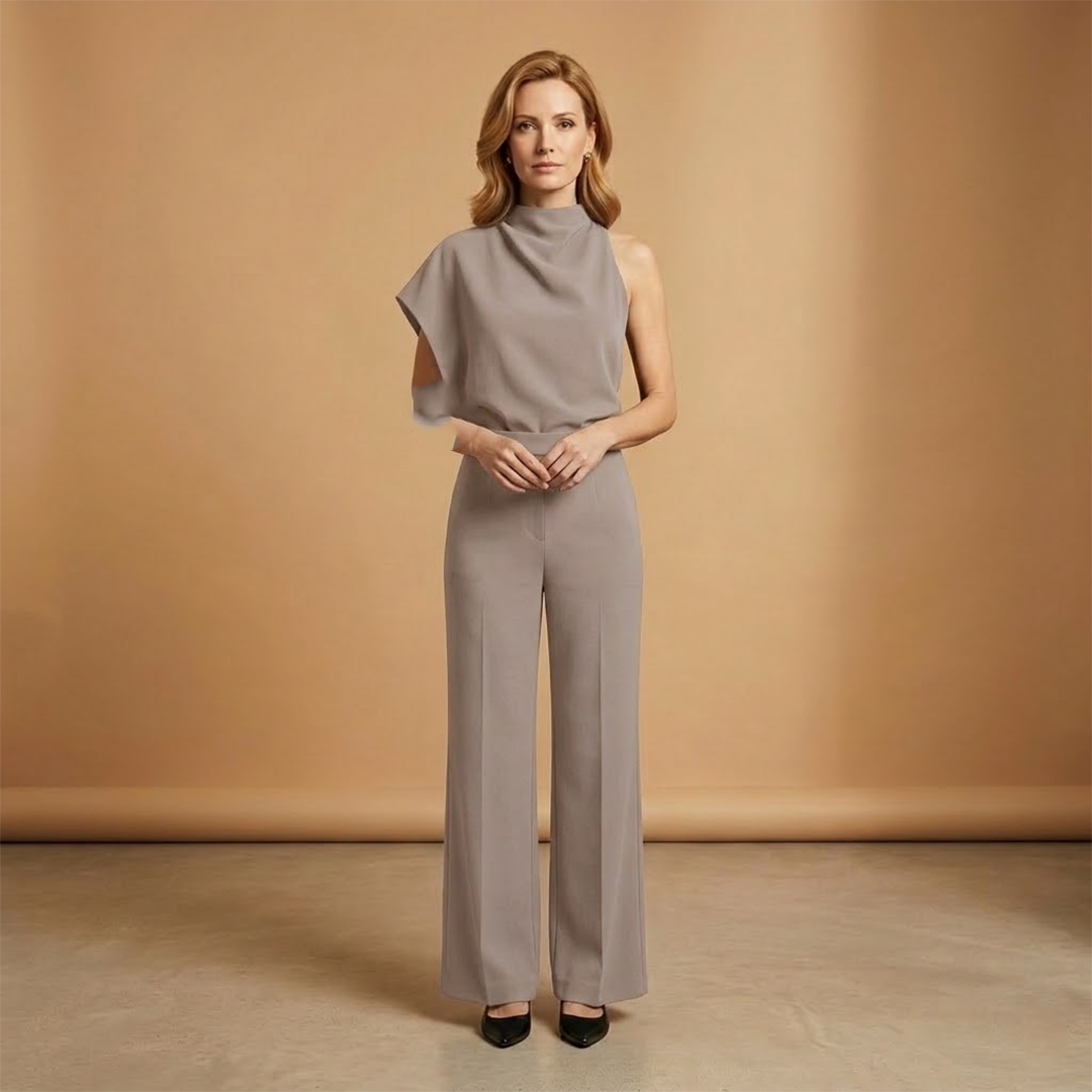 Women's Jumpsuit with Long Sleeves and Wide Legs
