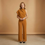 Women's Jumpsuit with Long Sleeves and Wide Legs