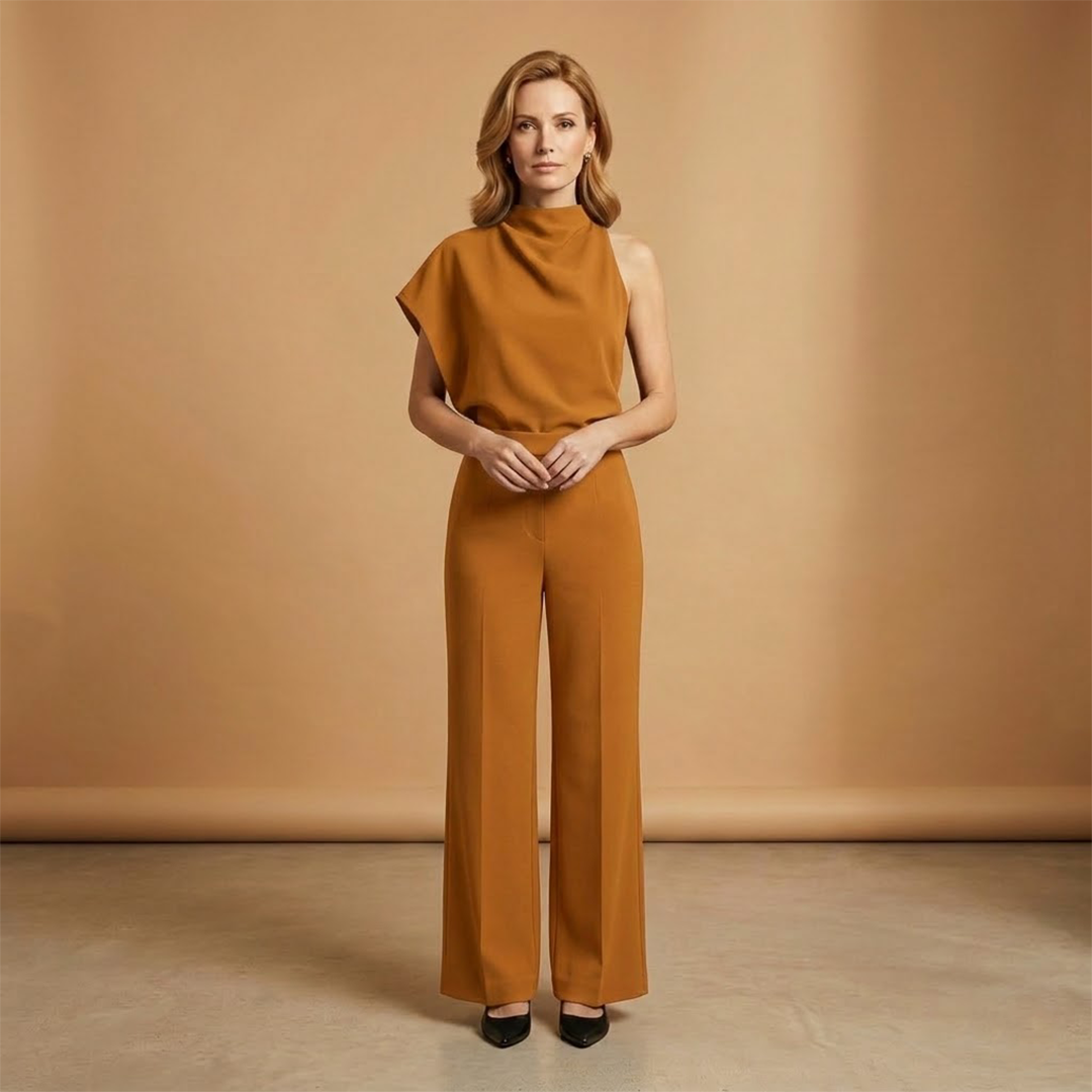 Women's Jumpsuit with Long Sleeves and Wide Legs