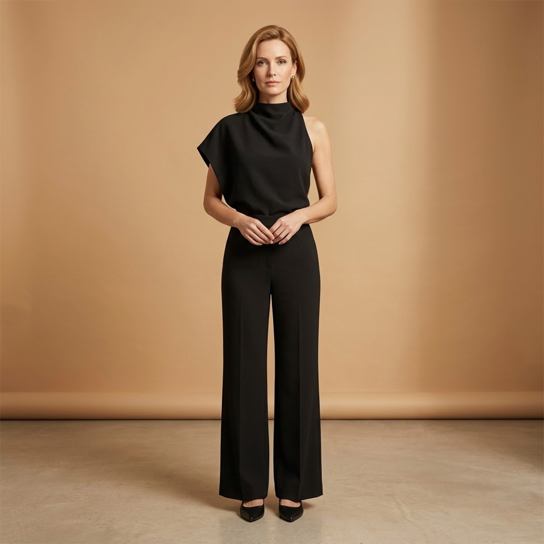Women's Jumpsuit with Long Sleeves and Wide Legs