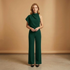 Women's Jumpsuit with Long Sleeves and Wide Legs