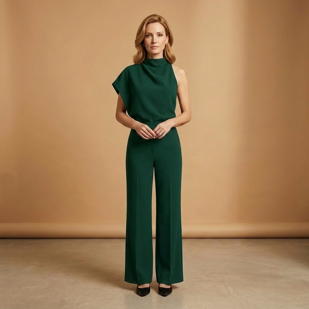 Women's Jumpsuit with Long Sleeves and Wide Legs