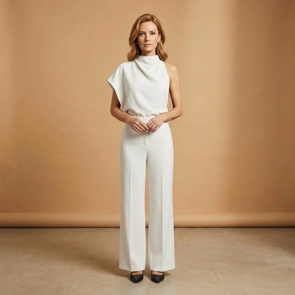 Women's Jumpsuit with Long Sleeves and Wide Legs