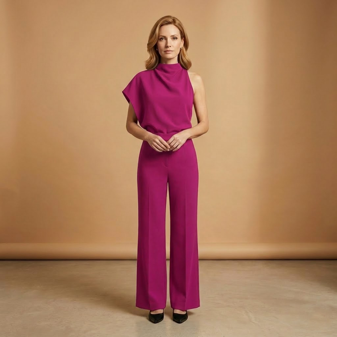 Women's Jumpsuit with Long Sleeves and Wide Legs