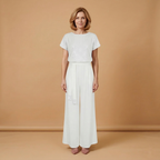 Women's Jumpsuit with Sequined Surface and Wide Legs