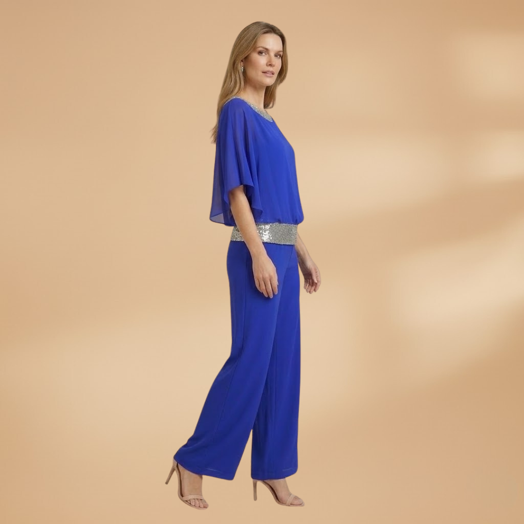 Women’s Jumpsuit with Sequins and Back Zip