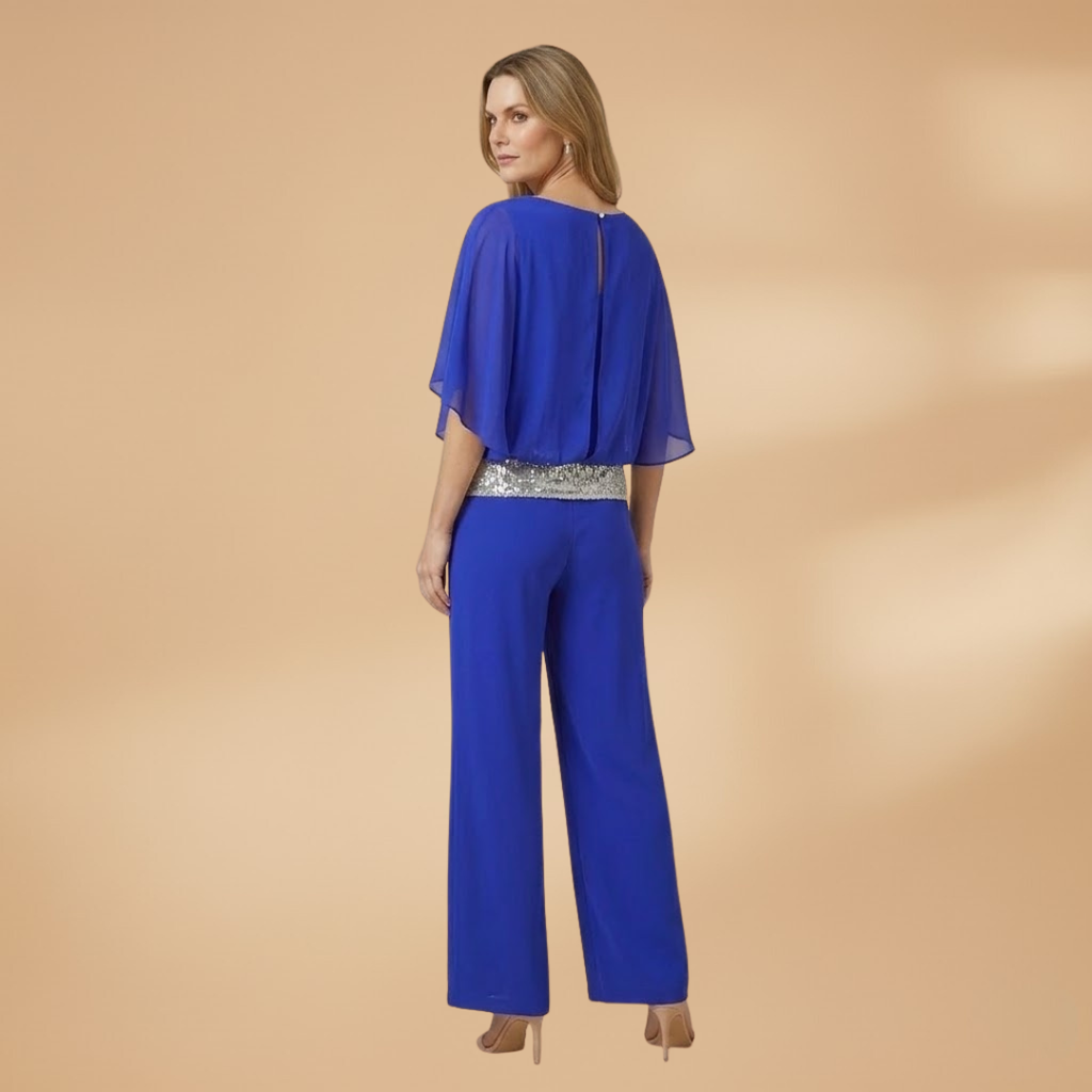 Women’s Jumpsuit with Sequins and Back Zip